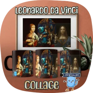 Leonardo Da Vinci - Collage Leonardo Da Vinci: "Dama con Armiño", "La Virgen de las Rocas" y "Salvator Mundi".