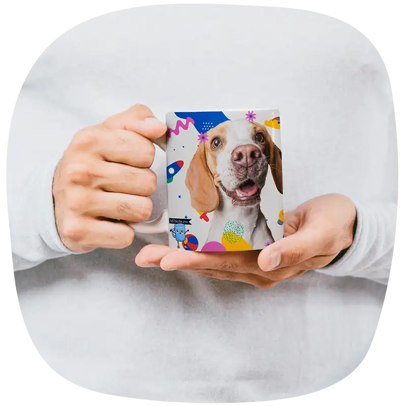 Foto de mascota impresa en taza sublimada